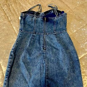 Blue denim mini dress